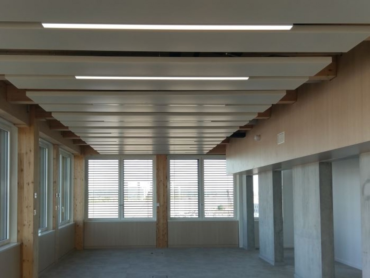 Acoustique d'immeuble tertiaire en bois